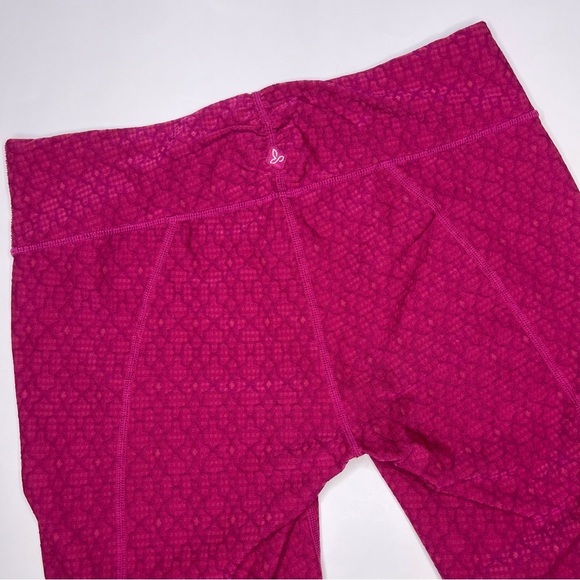 Prana Misty Knicker Pink Jacquard Cropped Leggings‎ Size Medium - Picture 8 of 10